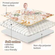 Primlect Baby Play Mat, 50x50 Playpen Mat With Super Soft Touch, Activity Mat With Upgraded Anti-Slip Bottom, Machine Washable Crawling Mat For Floor & Picnic - Boho Nature - View 3
