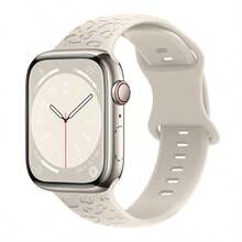 白色硅胶表带一条，兼容 38mm、40mm、41mm、42mm、44mm、45mm、46mm、49mm，休闲运动风硅胶表带配件，兼容 Ultra、Series 3/2/1、11、10、9、8、7、SE3、6、5、4、3、2、1，时尚日常佩戴智能手表表带，现代表带，兼容 ，可更换印花表带，母亲节、生日、圣诞节的理想礼物 - 星光色 - 查看 4