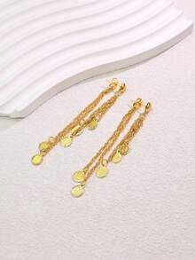 1 Pair Fashionable Classic Versatile Commute Elegant Tassel Pendant Earrings For Women - Yellow Gold - View 10