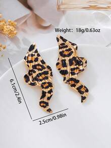 2 Peças Brincos Assimétricos Exagerados de Estampa de Leopardo Minimalista e da Moda, Versáteis e Adequados para Mulheres Usarem de Férias