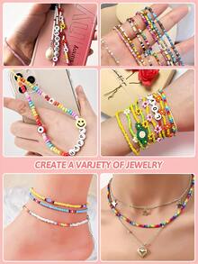 3毫米黑色、白色和灰色玻璃珠，4盒套装，DIY手链，珠宝制作工艺材料，节日派对礼物工艺材料