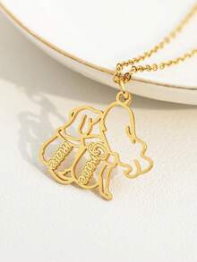 1件定制宠物狗名字项链，不锈钢个性化项链，女士款，圣诞礼物 - 彩色 - 查看 4