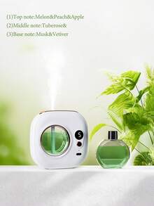 1 White Car Air Freshener Diffuser, Car Fragrance Accessories, Car Mounted Fragrance Machine With LED Atmosphere Light, Ultrasonic Atomization Car Mounted Air Purifier, Car Mounted Household Dual-Use, Mini Portable Wall Mounted, High Beauty USB Power Mute Operation, Necessary Car Supplies - White - View 4