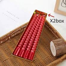 1 Box/4pcs Vintage Spiral Candles, Create Romantic Dining Atmosphere, Unscented, No Dripping, Spiral Candle Sticks, Home Decor Candles, Suitable For Dinner, Party, Wedding, Church, Dining Table, Essential For Christmas, Thanksgiving, Saudi National Day