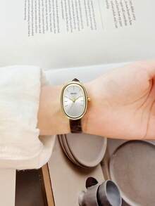 1 件女士复古简约时尚皮带石英手表，适合日常装饰 - 銀色 - 查看 6