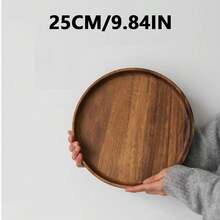 4 种尺寸圆形相思木托盘，厨房餐桌装饰托盘，家居装饰用木托盘，咖啡桌和家居装饰，圣诞装饰礼物