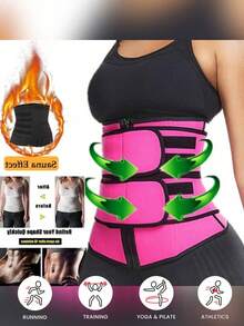 1PC, Waist Trainer(Suggest Shooting One Size Larger)Sweat Challenge, Double Belt Zipper Fat Burning New Equipment, Body Burning Sweat, Double Belt Zipper Helps Shape Road, Zipper Pull, Double Belt Sweating Fat Burning New , Ultimate Sweating, Double Belt Zipper Body Shaping Experience, Fitness New Favorite, Body Sweating Double Belt Zipper Design, Double Sweating Double, Double Belt Zipper Body Shaping New Tool,Waist Trainer Gym Accessories For Belly Slimming Girdles, Lumbar Girdles For Belly Slimming Corset - Hot Pink - View 1