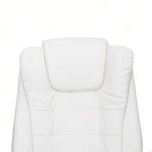 DASCK Sillón de Oficina Reclinable – Cuero Sintético Blanco, Altura Ajustable, Base Giratoria y Apoyabrazos Acolchados – Silla de Dirección Ergonómica - Blanco - Ver 5