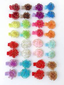 32pcs Colorful Cute Hair Clips, Fabric Covered Small Hair Clips For Bangs