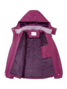 CAMEL CROWN Women's Warm Winter Ski Jackets Waterproof Snow Coat With Hood Mountain Windproof Rain Jacket - Purple - View 6