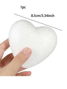 1/5/10PCS 3.34Inch White Foam Heart & White Foam Flower Clay, For DIY Handcraft, Home Decoration, Wedding Decoration, Room Decoration, Valentine's Day Decoration, Indoor & Outdoor DIY Flower Arrangement, Gift Decoration - White - View 11