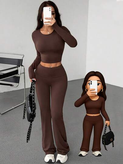 AITYI Femmes Ensemble 2 Pièces Imprimé Léopard Décontracté et Confortable, Convient pour le Quotidien, l'Extérieur, le Style de Rue, les Fêtes, la Rentrée, la Remise des Diplômes, Noël, l'Automne