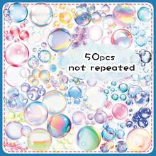 50pcs Dreamy Colorful Ins Style Transparent PET Bubble Doodle Decorative Stickers For Mirror, Milk Tea Cup, Desk - Multicolor - View 11