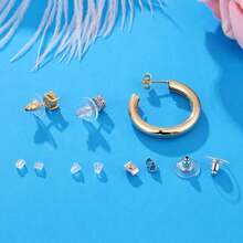 12 Styles Silicone Earring Backs, Clear Plastic Earrings Metal Rubber Silicone Earring Backs Bullet Clutch Stoppers Replacement Kits For Fish Hook Earring Studs Hoops - Earring Backs - View 11