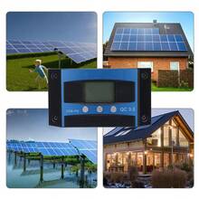 Controlador de carga solar, MPPT 60A Cargador de batería solar Regulador de carga Controladores de panel Pantalla LCD USB dual 12V 24V Para paneles solares (60A) - Azul - Ver 5