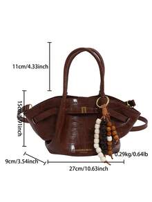 Bag Women's Pu Material Fan-Shaped Commuter Portable Tote Bag 2025 New Style Simple Lazy Style Single Shoulder Crossbody Bag - Brown - View 12