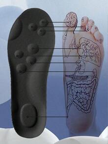 High Elastic Latex Shoe Insoles, Shock-Absorbing Cushioning And Arch Support, Breathable Shoe Pad - 黑色 - 查看 5