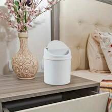 1pc Mini Round Hanging Trash Can, Compact Space-Saving Design For Home, Office, Kitchen, Bathroom, Easy To Clean Household Garbage Bin, Modern Smooth Surface Waste Basket Kitchen Items Kitchen Accessories Kitchen Tools - Multicolor - View 9