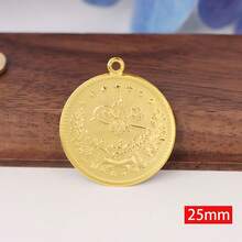 10pcs/Lot Turkish Vintage Coins Pendant 21k Gold Plated Arabic Fashion Pendants For DIY Necklace Bracelet Earrings Jewelry Accessories - Coins Pendant - View 13
