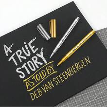 1支/2支/4支装金/银色工艺签名笔、油漆笔、DIY手绘涂鸦笔、签名笔、马克笔，适用于玻璃瓶、酒杯、婚礼签名、木材、金属及各种材质。