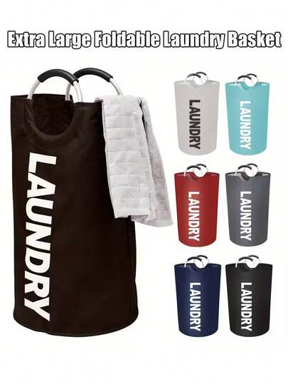 Extra Large Foldable Laundry Basket, Made Of Sturdy Aluminum Alloy Frame - Durable & Collapsible Laundry Hamper With Stable Legs, Space-Saving For Home, Dorm, Bathroom, Laundry Room - Crafted With Durable Fabric, Ideal For Large Families And Apartments - Portable Laundry Basket With Handles, Foldable Design For Easy Storage Laundry Bag Garment Bag Waterproof Bag Storage Bags Clothes Organizer Clothes Storage Clothes Bag Packing Cubes Travel Essentials Travel Organizer