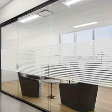 1卷自粘式隐私窗膜，静电吸附 - 垂直/水平百叶窗图案磨砂玻璃贴膜，无需胶水，安装简便，适用于家庭和办公室，是镜子、淋浴门、玻璃墙等隐私隔断的理想选择（提供垂直/水平两种选择）