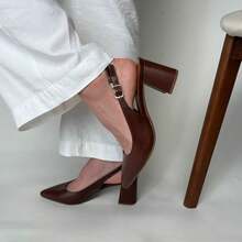 GIO GENUINE LEATHER PUMPS FOR WOMEN'S FASHION COMFORT - 棕色 - 查看 2