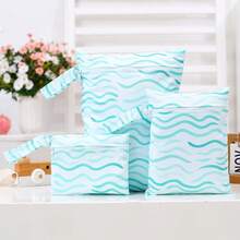 3Pcs Colorful Rainbow Print Wet Dry Bags - Portable Polyester Cosmetic, Diaper, And Travel Organizer With Zipper Closure For Youngsters' Essentials, Diapers, And Accessories - Multicolor - View 12