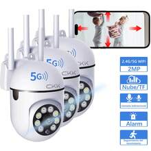 Cámara de segurida externa C20 con seguimiento automático, aplicación Wi-Fi, cámara omnidireccional giratoria de 360 grados (1080p) con visión nocturna, audio bidireccional, detección de movimiento, función de alarma y compatible con Alexa. - 1 unidad - Ver 2