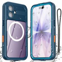 IP68 Waterproof Case For Phone 17 Pro Max/Phone 17 Pro/Phone 17/Phone Air Cover Magnetic Shockproof Heavy Duty Full Body Protective Built-In Screen Protector Dustproof Underwater Case - 水鴨藍 - 查看 10