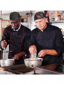 1 pieza Gorro de chef ajustable, diseño de calavera, material de poliéster negro, cierre a presión, ligero y elástico, adecuado para restaurantes y cocina - Multicolor - Ver 10