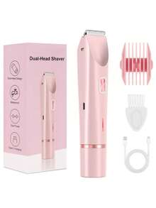 2-In-1 Waterproof Electric Shaver, 400mAh USB Rechargeable, Dual Blade Design For Painless Trimming Of Bikini Line, Face, Armpits And Legs, IPX7 Waterproof, Ceramic Blade, Portable Multi-Functional Shaver For Men And Women, Ideal Gift For Back To School, Valentine's Day And Christmas