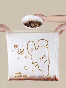 100 Tear Free Pull Rope Polyethylene Garbage Bags With Lucky Rabbit/Peeping Rabbit/Capybara Patterns, Thick And Leak Proof Multifunctional Garbage Bags, Suitable For Recyclables, Bathrooms, Food And Pet Waste, Odorless, Suitable For Home, Office And School Use - Multicolor - View 5