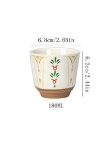 1 pieza Taza de café saudí de cerámica de 180ml, taza de agua creativa de Ramadán, taza de té, taza de latte manual, regalo del Día del Padre, regalo del Día de la Madre, regalo para amigos, regalo festivo para colegas, 7 estilos disponibles - Multicolor - Ver 6