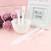 6pcs Facial Mask Silicone Mixing Bowl Set - Professional Spa Face Mask Mixing Tool (White)