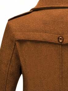 Men's Business Woolen Coat Fashion Double Collar Mid-Length Woolen Jacket For Autumn/ Winter - Yellow - View 6