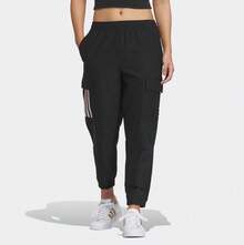 Adidas 新款女子運動休閒束腳長褲 - 黑色 - 查看 1