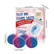 JAYSUING 1 caja de bloques de limpieza de inodoro natural, limpieza profunda, de larga duración 120 días, de doble acción, eliminación potente de manchas, esencial para la limpieza del hogar, cuidado a largo plazo, fórmula natural suave - Multicolor - Ver 10