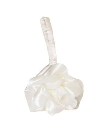 新款花卉图案3D立体花朵优雅玫瑰手拿包，缎面独特设计百搭手提包