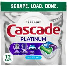 Cascade Platinum Dishwasher Pods, Dishwasher Detergent, Dish Detergent Soap, Fresh, 12 Count - 綠色 - 查看 3