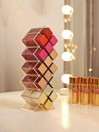 1 st fiskformad vertikal läppstiftshållare med 16 platser, sminkförvaringslåda för läppstift och läppglans