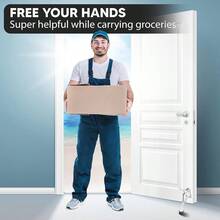 HOMEandI One Touch Easy - Tope de puerta con pedal fácil de usar en altura ajustable con punta de goma tipo tornillo de palanca de resorte blanco 4 pulgadas x 1 paquete - blanco - Ver 7