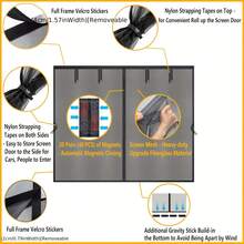 1PC Adjustable Garage Screen Door, Classic Frame Hook & Loop Mesh Curtain For Insect Dust UV Protection, Easy No-Drill Installation, Home Garage Doorway Cover - Black - View 7
