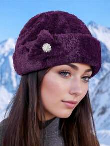 Chic Women's Fluffy Beanie - Thick, Warm Winter Hat With Ear Flaps | Windproof & Stylish | Perfect For New Year Celebrations Winter Hat Winter Outfits
