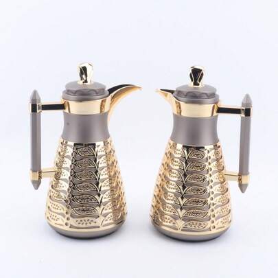 A Pair Of Thermoses,1000ml Coffee For Hot Drinks, Pink Glass Liner Carafe Hot -12Hours Water Bottle, Double Walled Thermoflask Coffee Pot For Hot Coffee Juice Tea