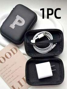 5/3/1 piezas Caja de almacenamiento de cuero PU con letra A-Z, Portador de tarjetas de juego, Organizador de caja de tarjetas de identificación/tarjetas/tarjetas de presentación, Adecuado para viajes, accesorios digitales, estuche para auriculares - Multicolor - Ver 31