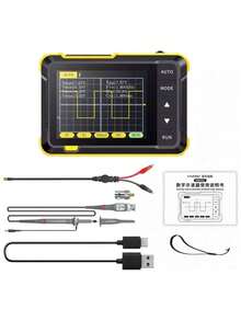 2.8-inch TFT Kit - Portable Car Pocket Oscilloscope, 2.5MS/s High Sampling Rate, 200kHz Bandwidth, Trigger Function Auto/Normal/Single, DSO152 Digital Oscilloscope 400V 200kV with High Voltage Probe P6100 - Negro - Ver 9