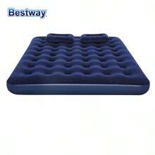 Bestway 67374 80" X 60" X 8.75"/2.03m X 1.52m X 22cm 1Set Double Inflatable Mattress, Inflatable Beds, Inflatable Beds,Camping Mattresses, Rapid Inflatable Mattress, Double Inflatable Mattress With Hand Pump And Two Pillows For Camping - Navy Blue - View 6