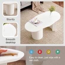 Irregular White Coffee Table 100 Cm Long, Sturdy And Durable - High Quality MDF, Lacquered Surface, Delicate Touch, Irregular And Elegantly Curved Top.