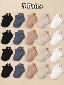20/10/5 双装柔软婴儿短袜，可爱小熊图案，男女宝宝通用，不易脱落，舒适弹力透气，适合0-36个月宝宝日常穿着，春夏四季皆宜，婴儿袜，幼儿袜，短袜，小熊袜，不易脱落袜，圣诞礼物，新年礼物，婴儿必备套装 - 彩色 - 查看 12